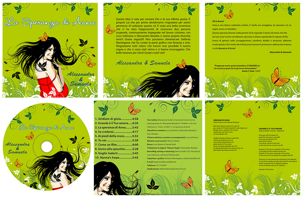 Progetto e impaginazione CD La Speranza di Anna di Alessandra e Samuela