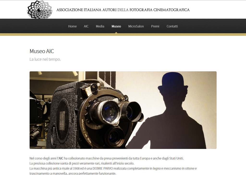 Sito Internet  aicine.it AIC Associazione Italiana Autori della Fotografia Cinematografica