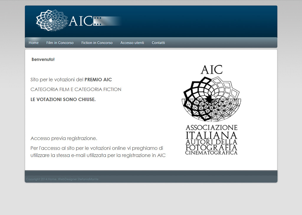 Sito Internet  aicinetovote.it | sito di votazioni  | AIC Associazione Italiana Autori della Fotografia Cinematografica