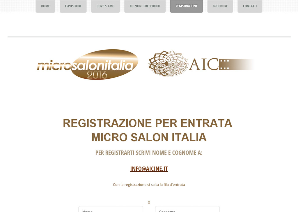 Sito Internet  microsalonitalia.com | AIC Associazione Italiana Autori della Fotografia Cinematografica